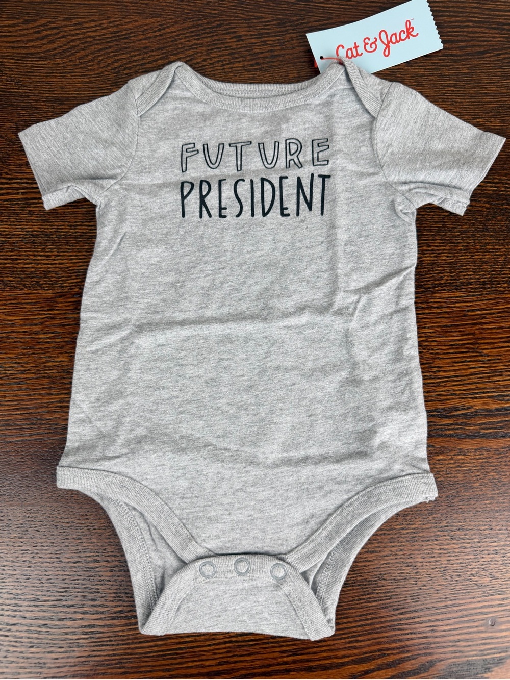 Cat & Jack Gray 'Future President' Baby Bodysuit